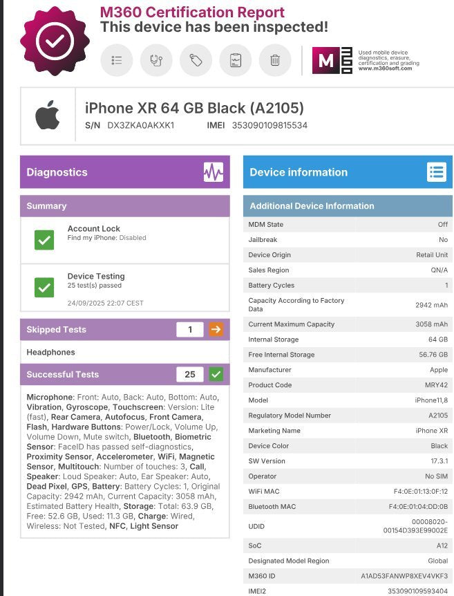 iPhone XR 64GB